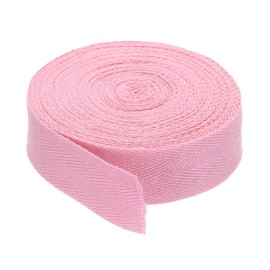 PATIKIL 1.2"/3cm Cotton Twill Tape 10 Yards Cotton Ribbon Bias Binding Tape Herringbone Webbing Trim for Sewing Gift Wrapping Craft DIY Light Pink