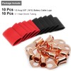 TKDMR 10pcs 1/0 AWG-3/8 Battery Lugs,Heavy Duty Wire Lugs,Ring Terminals,Battery