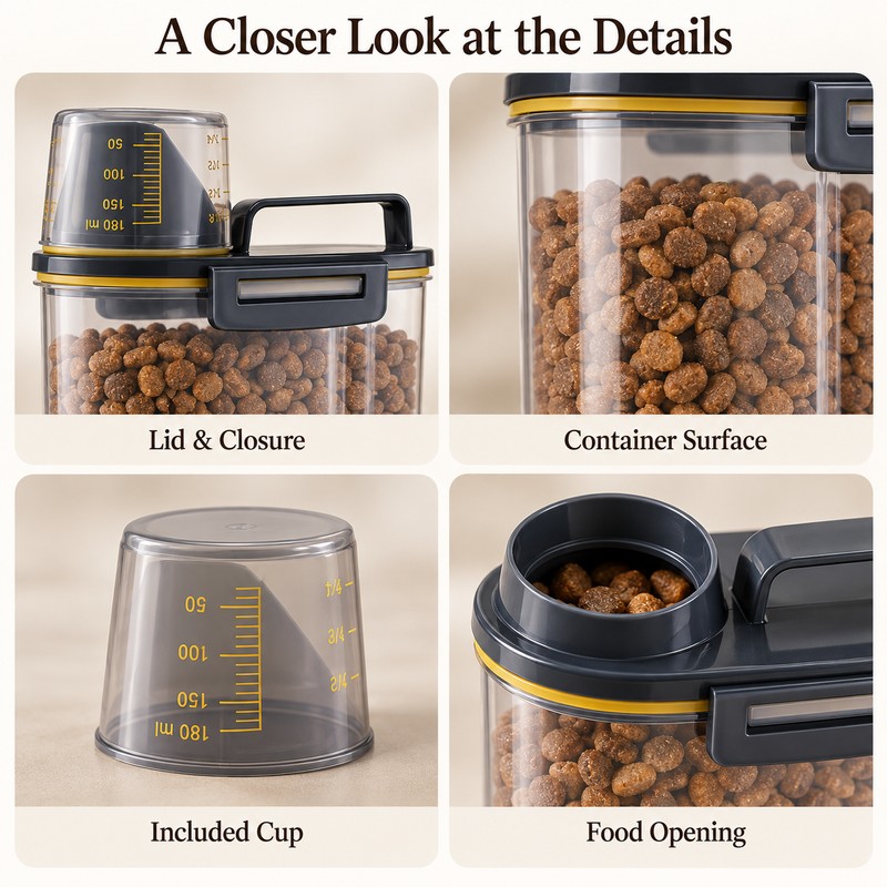 Airtight Pet Food Storage Container for Dogs & Cats –