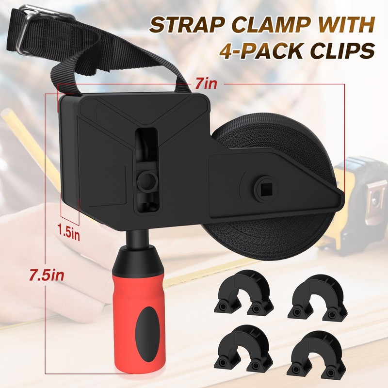 Sebupar 2 Pack Woodworking Band Clamps with 23 ft Variable