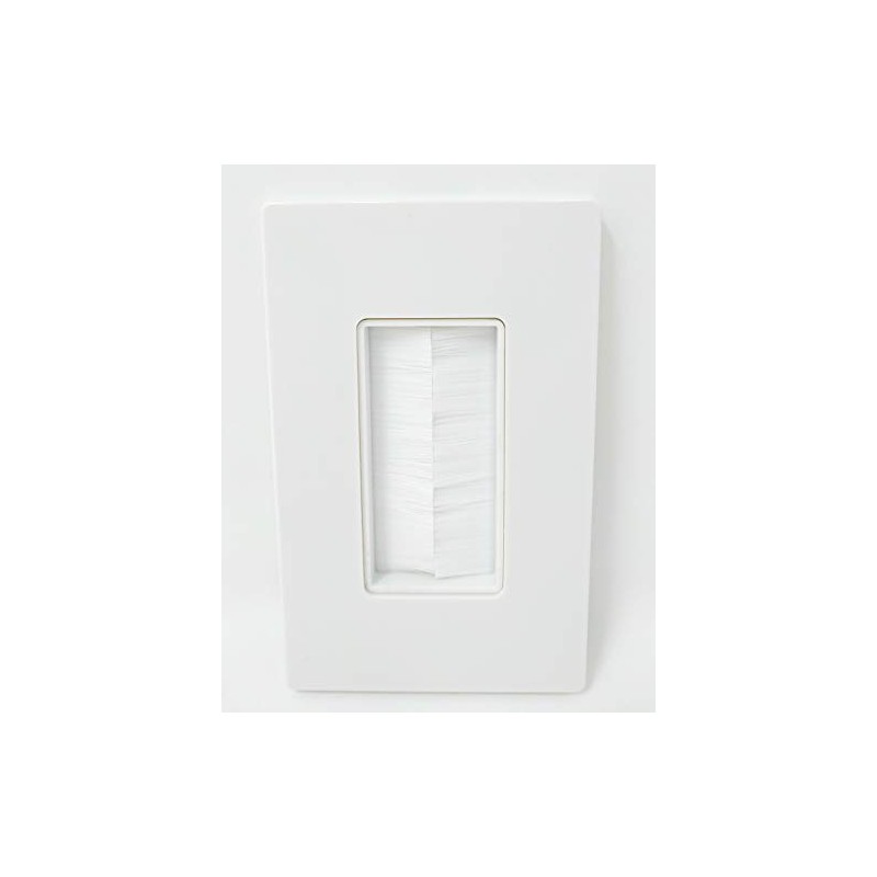 RiteAV - Single Gang Screwless Wall Plate with Brush Bristles