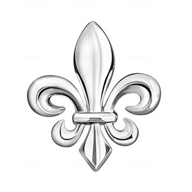 Fleur de Lys France Pin | Classic and Elegant Brooch | Silver Pins | Wedding Pin Gift for Men | French Luxury Brooch Accessory, mm, Brass, None