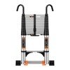 Telescoping Ladder,Aluminum with Stable Hook and stabilizer barand,12.5FT Lightweight Multi-Purpose