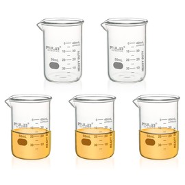 ULAB UBG1068 50ml Heavy Duty Double Scale Printed Glass Cups (5 Pack)