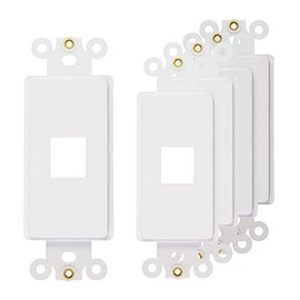 1-Port Decorator Insert with Nut, Wall Plate Adapter, White (1 Port 5 Pack)