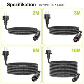 MXRPV LY01 Cable 2/3/5/10 m, LY01 to Schuko Adapter Cable, LY-01 Female to Schuko Plug AC Connection Cable, Solar PV Socket for the Deye Micro Inverter Series (3 Metres)
