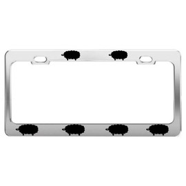 Product Express Sheep ST2 Animal Pictures Funny Chrome Steel License Plate Frame TAG Holder