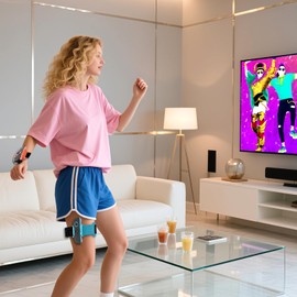 Switch 2 Wrist Straps and Leg Straps, 4 Pack Adjustable Bands for Joy-Con Grip Comfortable Fit for Adults, Kids – Switch 2 Accessories for Just Dance, Fitness – Skin-Friendly Switch 2 Joy Con Straps