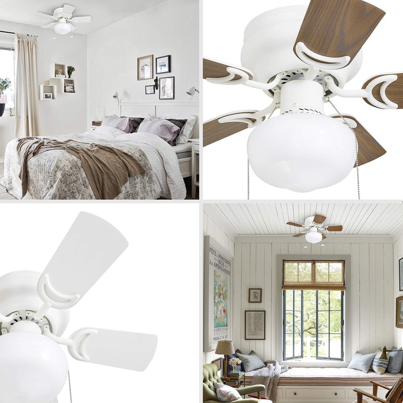 Prominence Home 41530 Hero Hugger Ceiling Fan, 28", White
