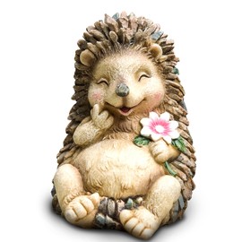 Kunkeinson Hedgehog Statue, Indoor Outdoor Decors, Art Decoration in Home Patio Lawn Yard Garden Bedroom Living Room, Cute Fairy Sculptures Ornament for Mom Grandma Women Gift for Day (M)