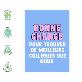 Central 23 Nouvelle cardte d'emploi pour homme - trouver de meilleurs collègues que nous - Carte d'adieu drole pour femme - Cadeau humoristique pour amie, lui, elle - Carte depart collegue