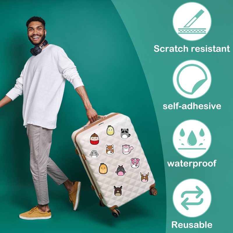 100Pcs Cute Animals Egg Sticker for Squishmallow Die Cut Stickers