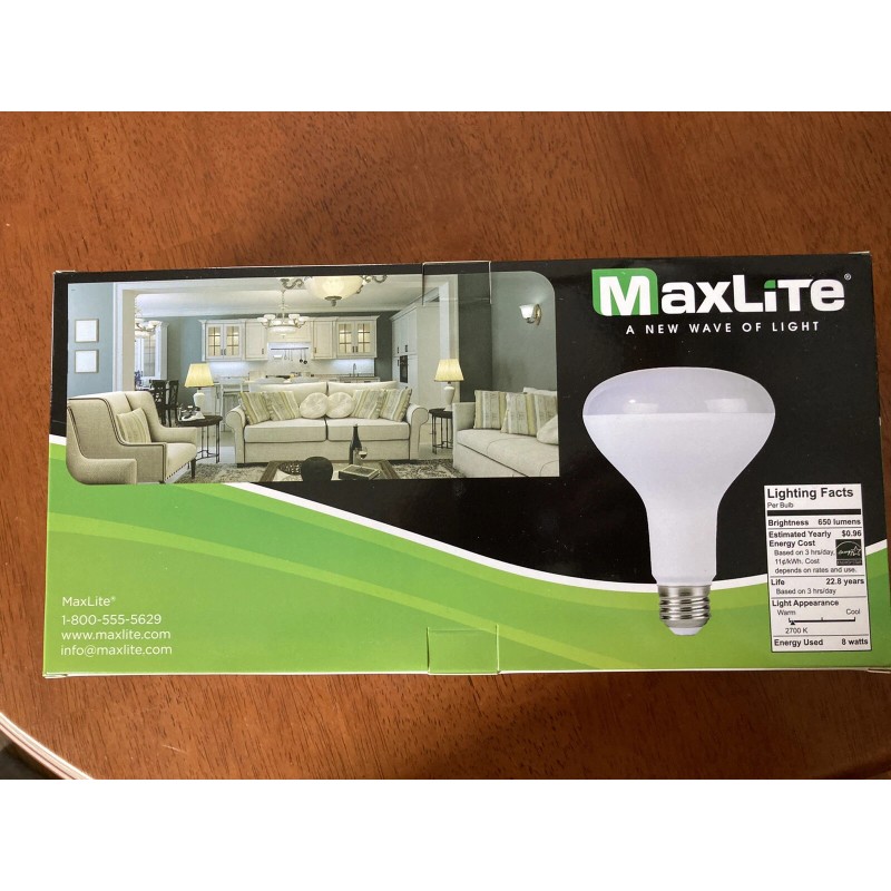 Maxlite 65W (8W LED), 4-pack, 650 lumens, 2700K, Soft White