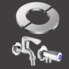 BRIOTA 4 pieces heating pipe rosette, stainless steel pipe cover,