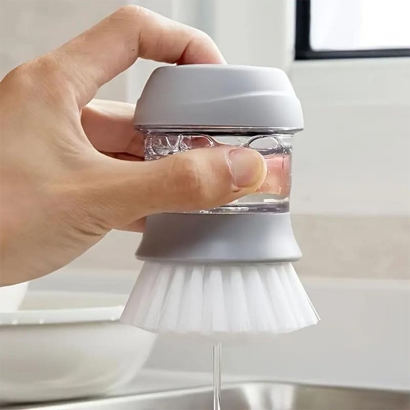 TOMVAES Pot Brush with Soap Dispenser, Soap Dispensing Palm Brush,