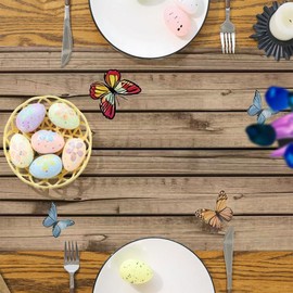 Easter Table Runner 13 x 72 Inches Long Happy Bunny Flower Table Runner Seasonal Spring Holiday Kitchen Dining Table Decoration Farmhouse Rustic Easter Home Party Indoor Décor (Pattern one)