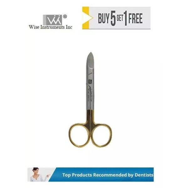Wise Instruments Dental Scissor Crown Scissor, Curved, 12cm by Wise