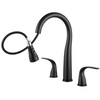TIORIY Black Kitchen Faucet 3 Hole with Pull Down Sprayer,