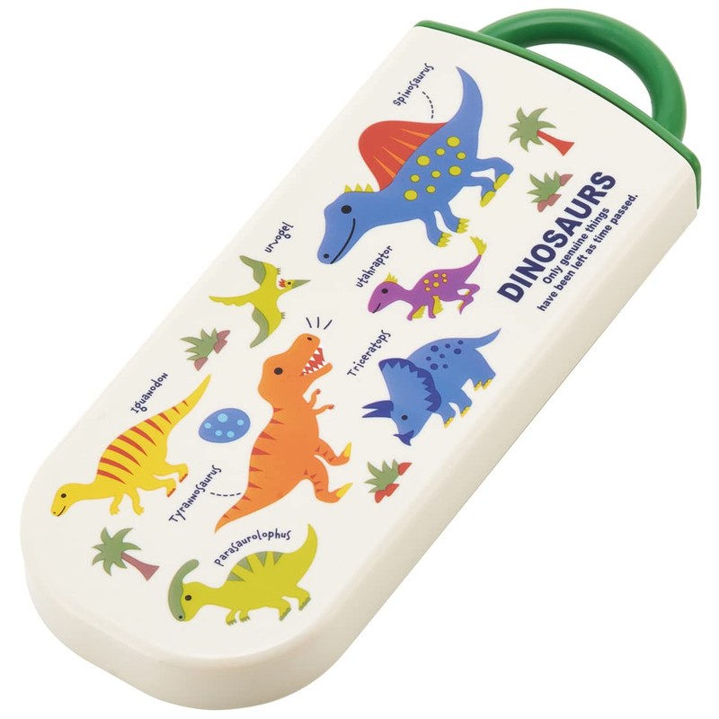 Skater TACC2AG-A Trio Set, Chopsticks, Spoon, Fork, Dinosaurus, Picture, Antibacterial,