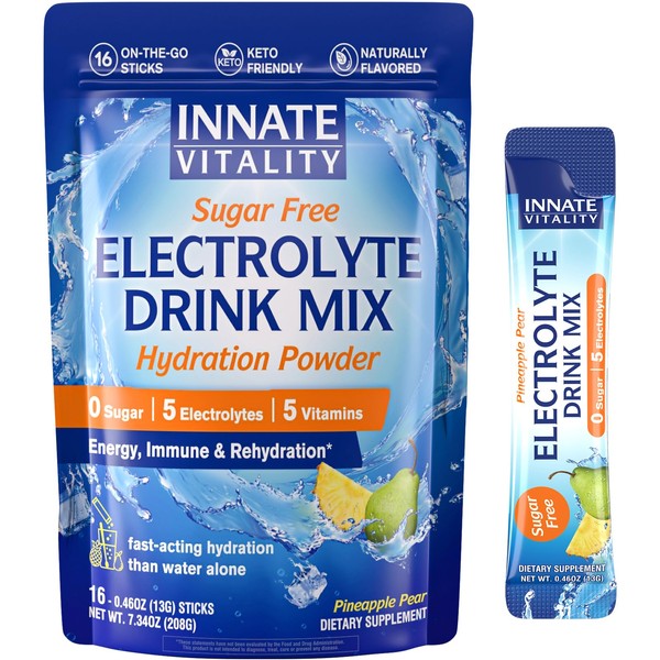 Innate Vitality Electrolytes Powder Packets, No Sugar, 5 Keto Electrolytes
