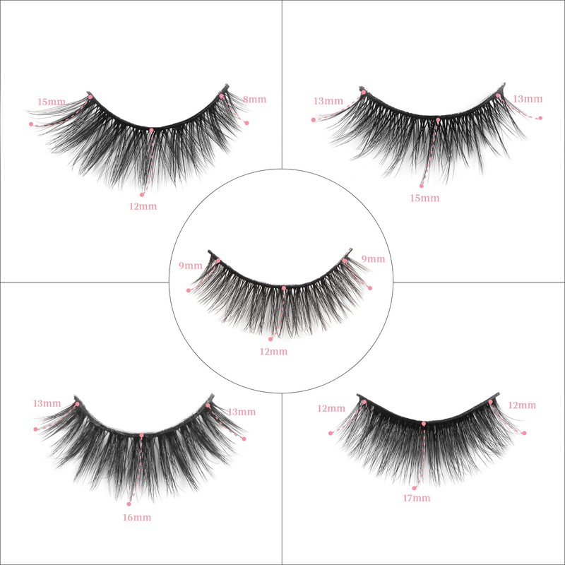 Oreola False Eyelashes, Dramatic Fluffy Faux Mink Eyelashes, Pack of