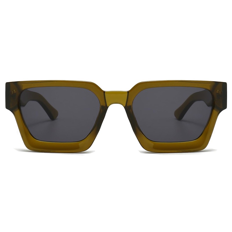 JCTAIFOO Vintage Rectangle Sunglasses for Women Men Retro Rectangular Chunky