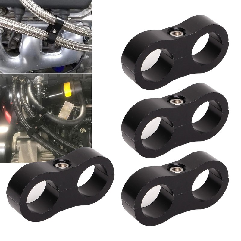 4 Pcs 8AN Hose Separator Clamp Fuel Line Mounting Clamp
