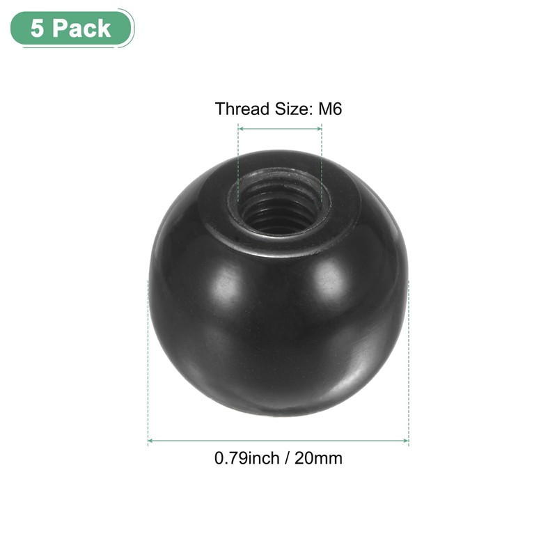 M METERXITY 5 Pack Screwed Ball Knobs M6 Female Thread