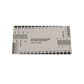 Medidor de cuerda de guitarra, herramienta de calibre de regla de acción de cuerda con protectores de trastes Juego de herramienta de medición de cali