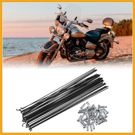 Partuto 36 Pcs Bicycle Steel Spokes 14G Bike Spoke 263mm Length with Nipples Replacement