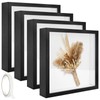 4 Pack 12x12 Shadow Box Frame, Wood Deep Large Shadow