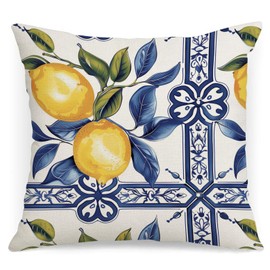 AOFANGGO Italy Lemons Throw Pillow Cover 18x18 Lemon Decor Mediterranean Italian Gifts Pillow Cases Decorative Pillow Living Room Bedroom Office Home Decor for Cushion Car Bed