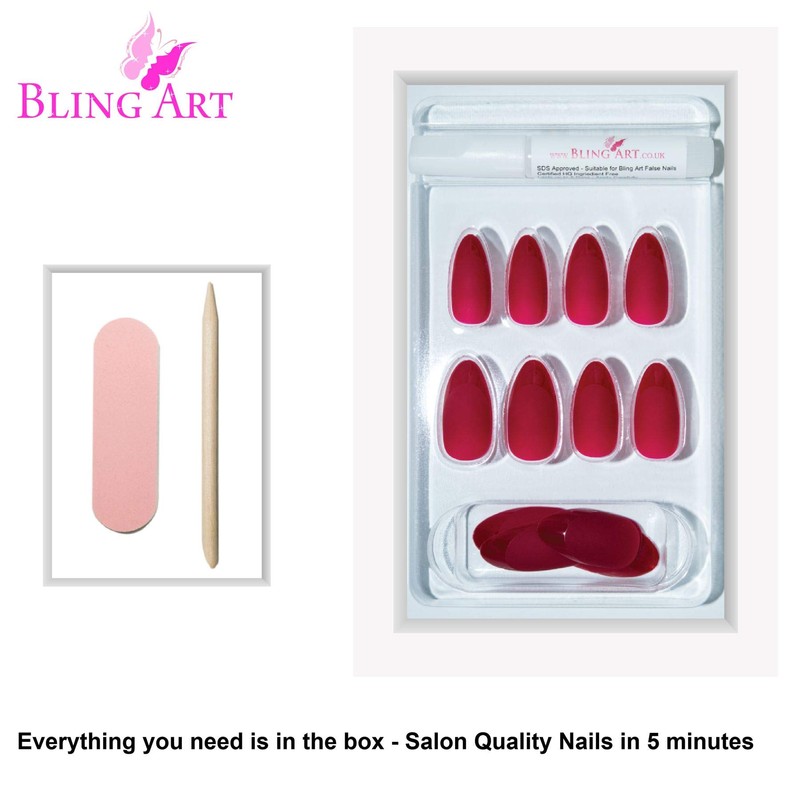 Bling Stilett False Nail Acrylic Matte Medium Tips UK