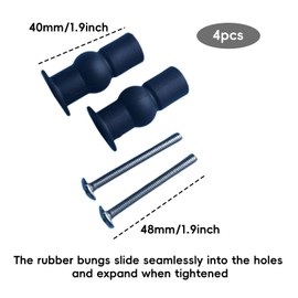 4 Pack Toilet Seat Fittings,Heavy Duty Toilet Seat Fastener Bolt Kit,Toilet Seat Bolts,Toilet Seat Fixings,Toilet Seat Fasteners,Toilet Seat Hinges Screws Bolts for Wc Blind Hole Fittings