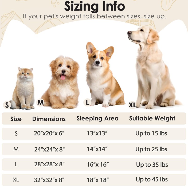 28in Large Dog Bed, Medium Size Dog and Cats, Calming