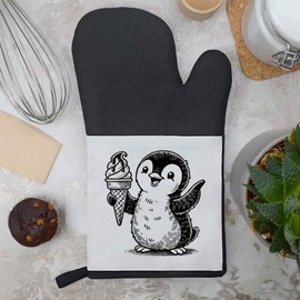 'Penguin With Ice Cream Cone' Oven Glove/Mitt (OG00051139)