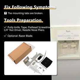 GYOFFULL 8201756 W10823377 Refrigerator Ice Dispenser Door Chute Kit Compatible with Whirlpool Refrigerators Replaces AAP4453798, PS4218879