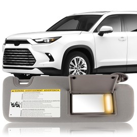 PEVAST Right Passenger Side Sun Visor Compatible with Toyota Highlander 2014 2015 2016 2017 2018 2019 Sun Visor Replacement 74310-0E074-B0(Grey)