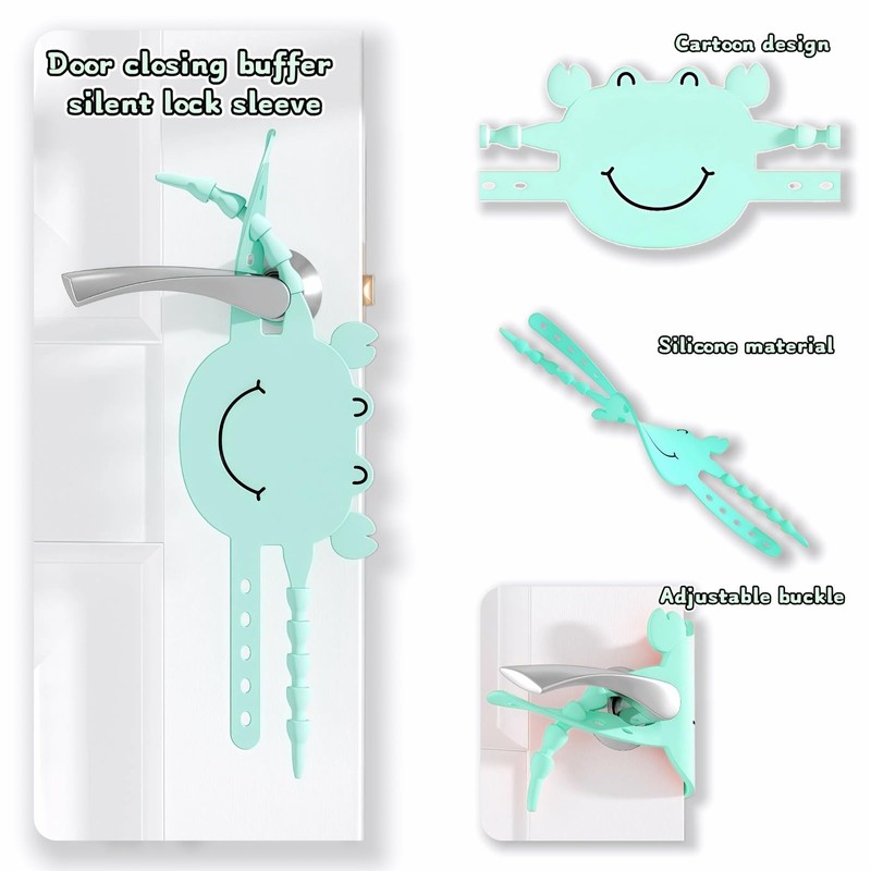 Soft Cartoon Door Silencer Lock Sleeve Buffer,Adjustable Silicone Door Latch