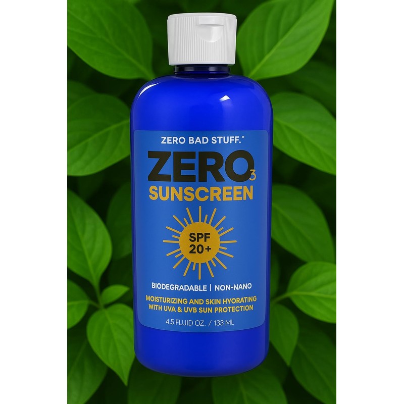 ZERO SPF 20 Natural Sunscreen, UVA/UVB Sunblock for Sport and
