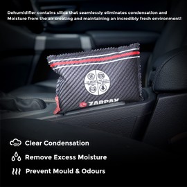 Zarpax Car Dehumidifier, 4-Pack - Rechargeable, Anti-Fog, Portable Moisture Absorber for Car, Trucks, and RVs - Black