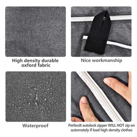 Hanging Laundry Hamper Bag Behind Door Hampers for Laundry Hanging Save Space Zipper Laundry Hamper Door Hanging with 2 PCs Stainless Steel Hooks Suction Hooks for Wall/Bathroom (Grey-2Pack)