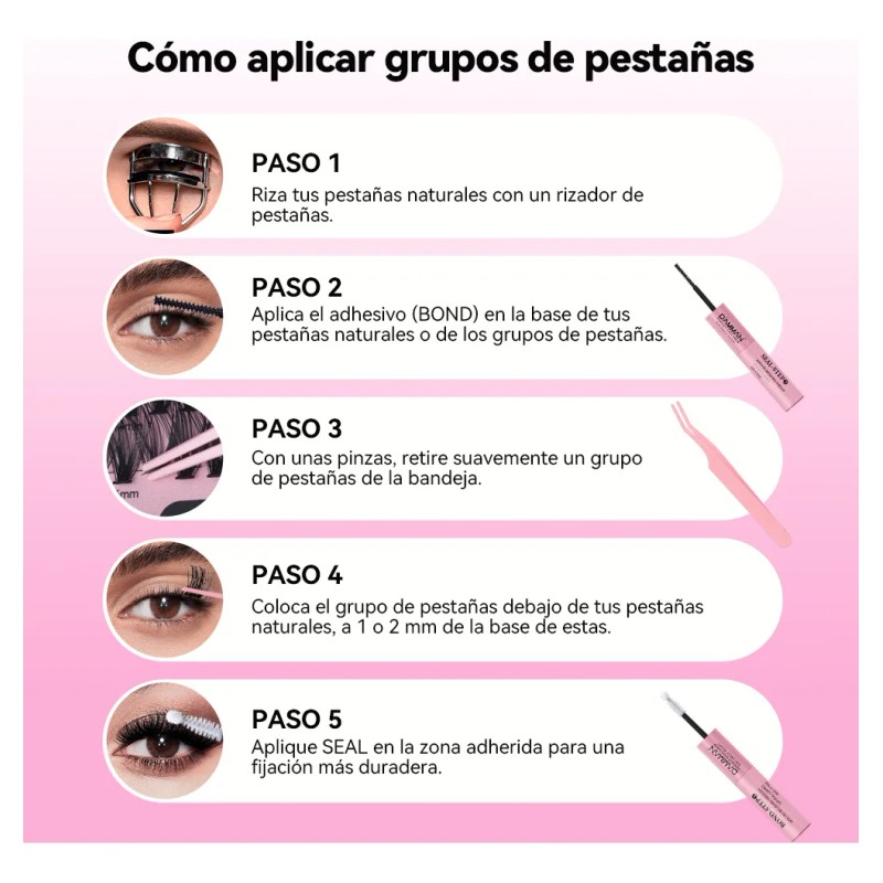 Kit De Extensiones De Pestañas 6d Diy Natural Mixtas 8-16mm