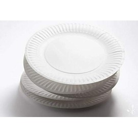Paper Plates 9 inch/23cm - Pack of 100, Disposable Plates, Party Plate, Camping, Buffet
