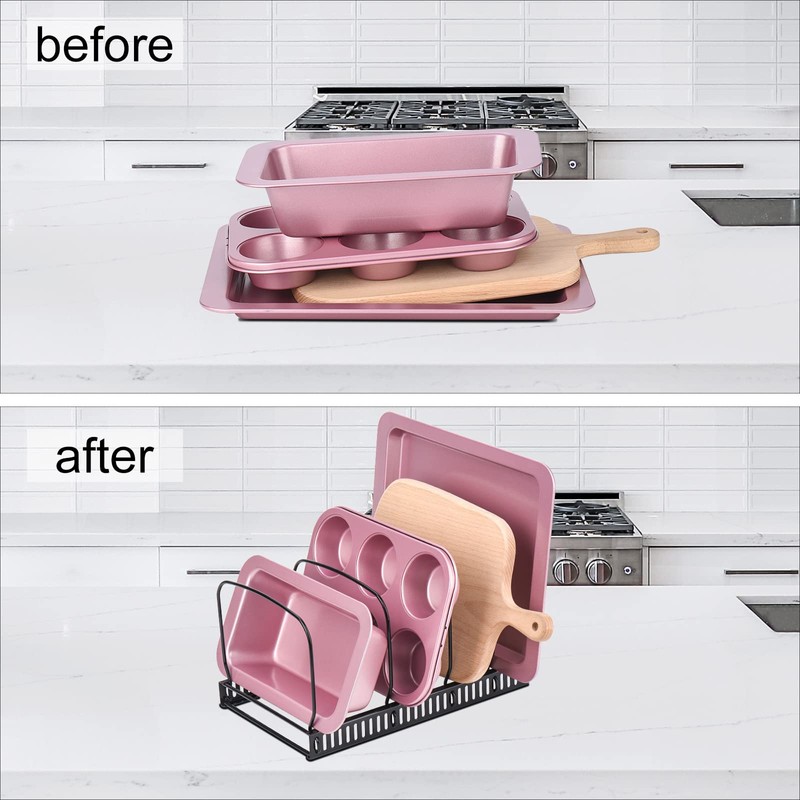 Toplife Bakeware Organiser Rack for Kitchen Cupboard or Pantry, with