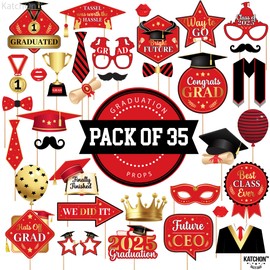 Red and Gold Grad Props with Tassel