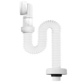 1/4 Inch Siphon, Flexible Drain Hose, 360° Adjustable Siphon with Device Connection, Sink Space-Saving Siphon for the Bathroom, Odour Trap
