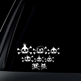 World Design Skull Family Car Decal/Sticker