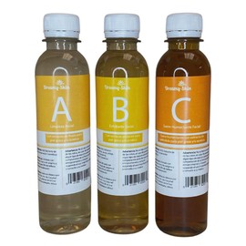 Kit de Soluciones Hydra Dermoabrasión A-B-C de 250 ml para piel grasa y acneica, ideal para limpieza profunda, control de sebo y reducción de imperfecciones.