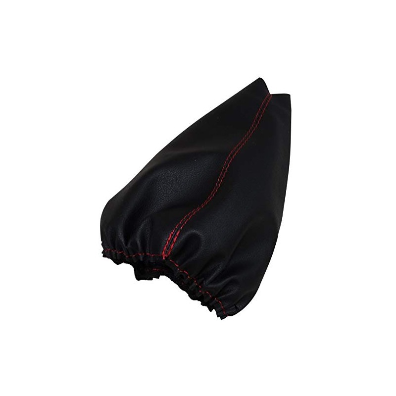 AERZETIX: Gear Stick Gaiter Faux Leather Black with Red Stitching